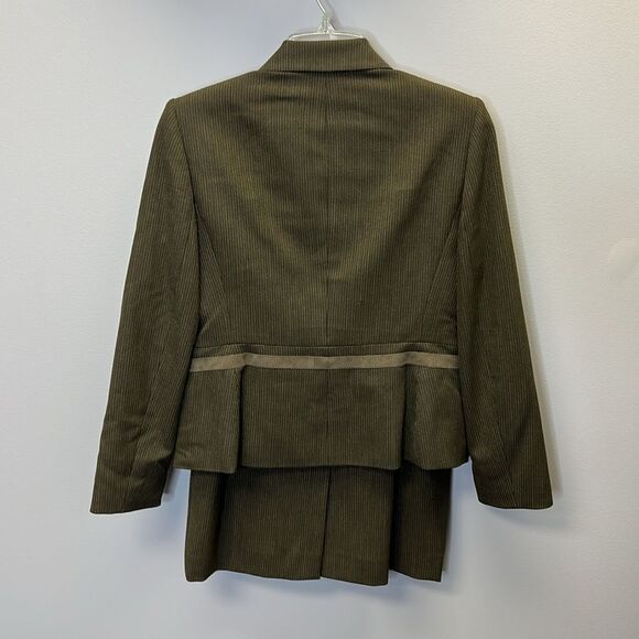 Kasper Women's Two Piece Business Suit Blazer & Skirt in Brown and Olive  4P - Picture 7 of 11